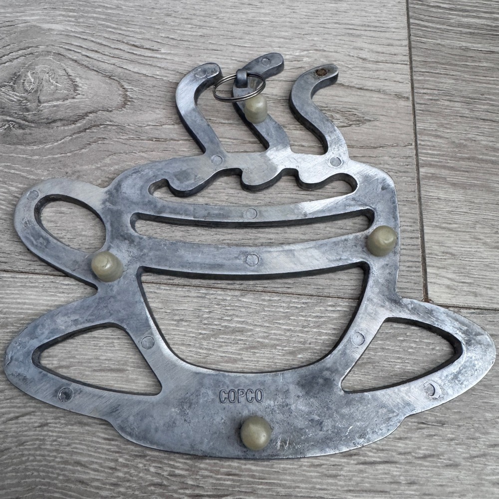 Copco Vintage Cast Aluminum Coffee Cup Trivet Silver Wall Decor Kitchen Hot Pad - Picture 5 of 6